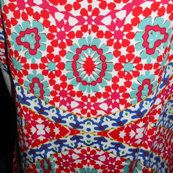 NWT London Times red & blue medallion print summer dress, 4 - Picture 5 of 9